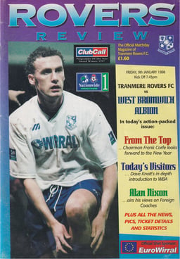 Tranmere Rovers v West Bromwich Albion Match Programme 1998-01-09